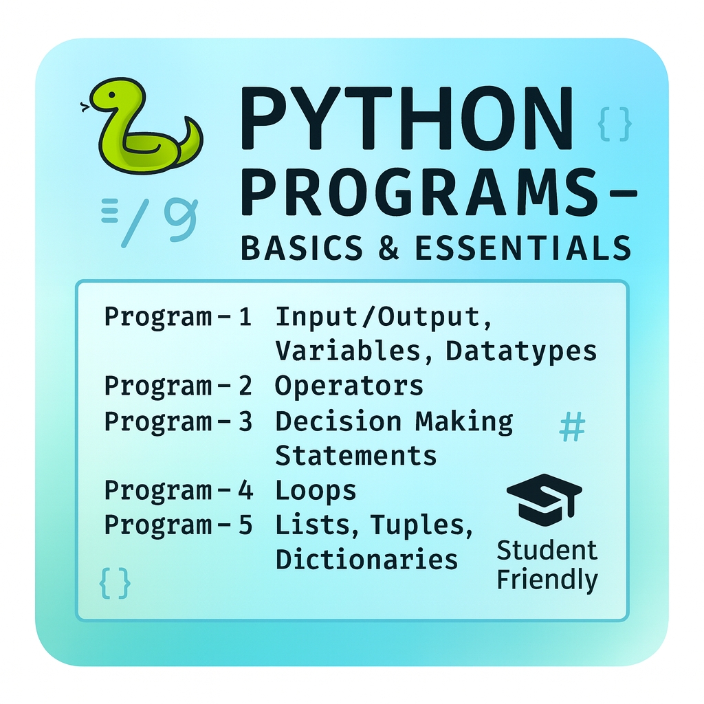 Python 5 Basic Programs